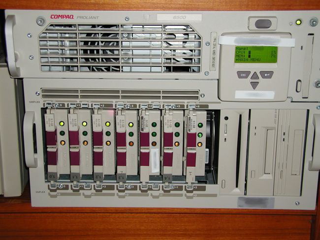 Front of Compaq server